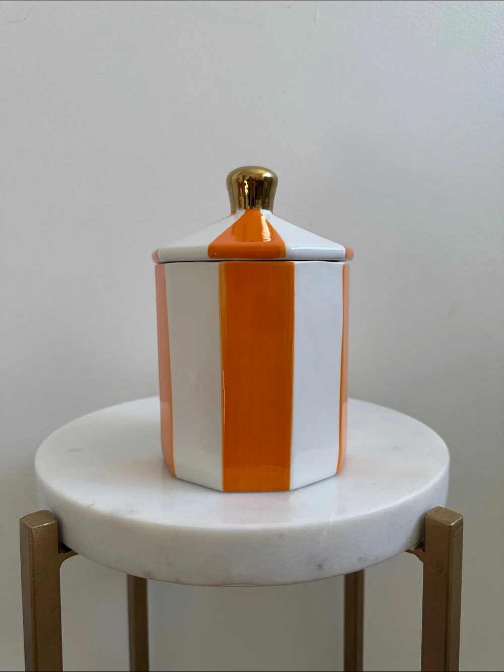 2026 Target Bullseye Playground Orange and White Stripes Ceramic Vessel